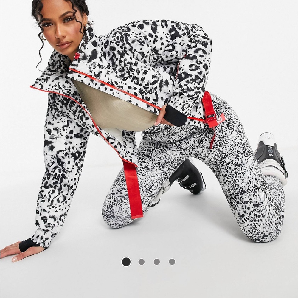 ASOS 4505 ski printed jacket in mono animal print